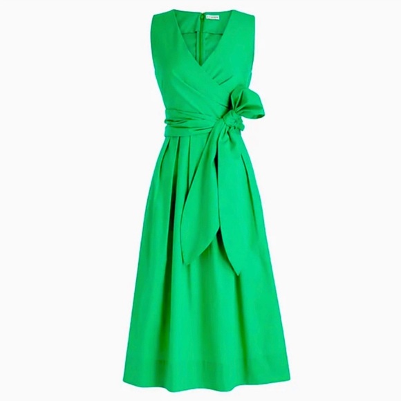 J. Crew Dresses & Skirts - J by J.Crew Sleeveless Wrap-Top Shirtdress Kelly Green Size 8